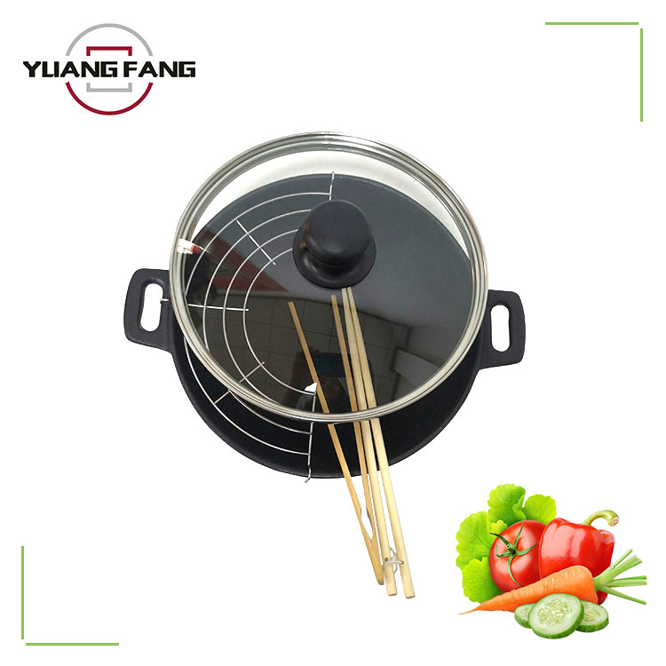 24cm Mini Cast Iron Wok Set