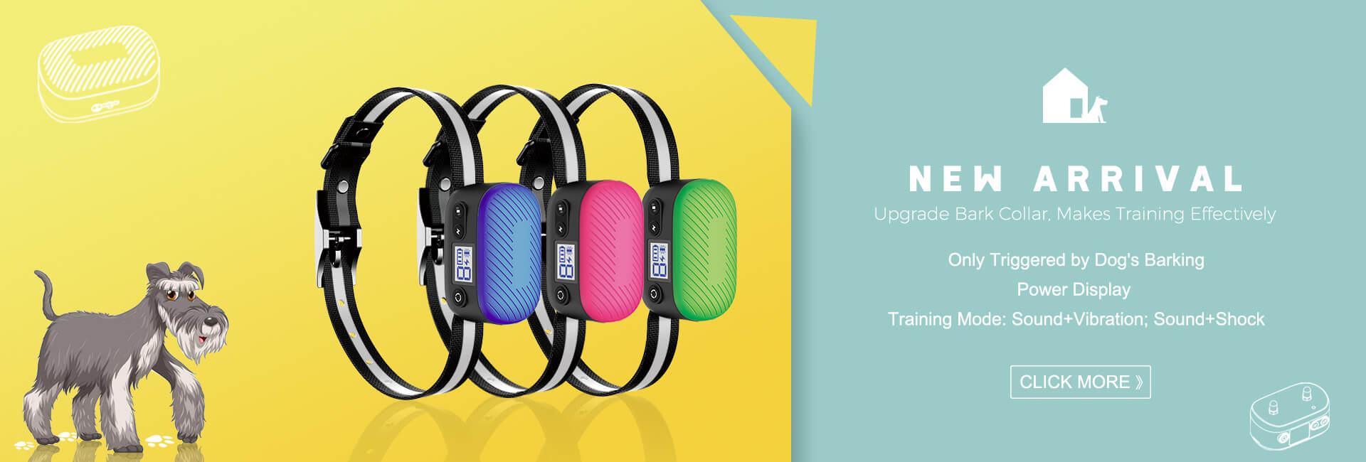 Rechargeable New Arrival Pet LED Dog Bark Collar