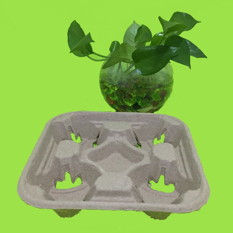 Paper Pulp Cup Carrier For 4 Cups